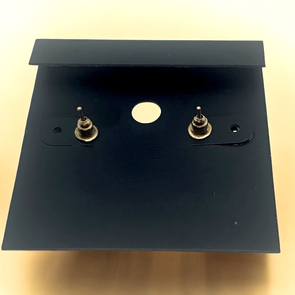 Saks Fifth Avenue Gold Plated & Clear Crystal Octagon Costume Jewelry Earrings - Picture 4 of 4
